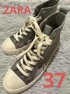 ZARA ザラ サテン ハイカットスニーカー 24cm EUR37