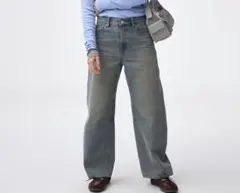 GU バレルレッグジーンズ 丈短め XXL BLUE