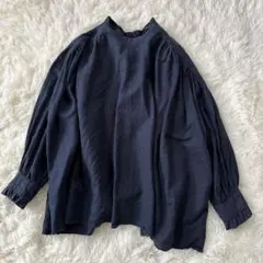 IENA 【23SS✨美品】コットンラミーギャザーブラウス ネイビー - メルカリ