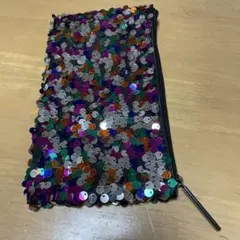 MAC スパンコール ポーチ マルチカラー 約22cm x 12cmのサムネイル