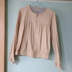 Samansa Mos2 ノーカラージャケット ベージュ