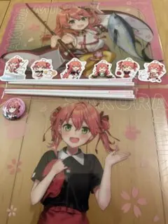 さくらみこ スシロー コラボ　ランチョンマット 箸付き