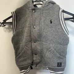 POLO RALPH LAUREN フード付きダウンベスト 2T グレー
