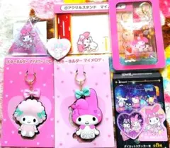 7点セット サンリオ マイメロ ピアノ グッズ くじ ガチャガチャ キーホルダー