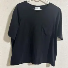 黒 半袖 Tシャツ ポケット付き