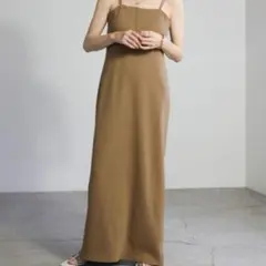 セレクトモカ ダブルストラップカップ付きリブキャミワンピース≪スタイルアップ≫