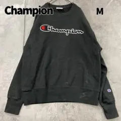 チャンピオン リバースウィーブ スウェット M 黒 クルーネック 長袖【8785