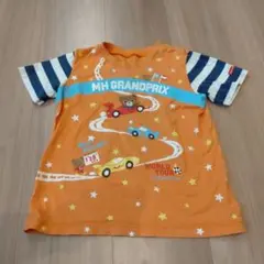 ミキハウス オレンジ Tシャツ カーレース　車　100
