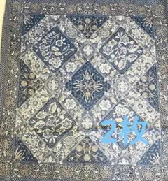 レース調の花柄座布団カバー 2枚セット 55cm x 59cm