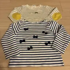 familiar ストライプ 長袖カットソー 2枚セット