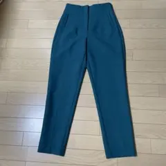 ZARA ハイウエストパンツ スラックス 青緑　Sサイズ