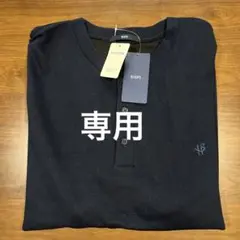 新品未使用品 shipsヘンリーネック 半袖シャツ　ネイビー