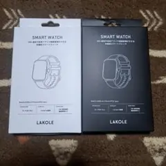 LAKOLE スマートウォッチ ホワイト ブラック