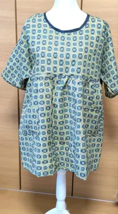 リメイク幾何学模様 半袖チュニック
