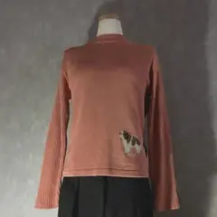 Y2K Fairy Grunge Dog Motif Ribbed Knit