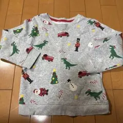 H&M トレーナー　裏起毛　クリスマス柄　110/115 (4-6Y)