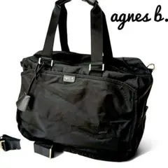 未使用級 agnesb. ボストンバッグ　ナイロン ブラック 男女兼用 アニエスベー】軽くて便利！ナイロン 2wayボストンバッグ (Agnes b
