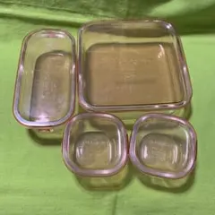 イワキ　レンジ&パック　ピンク　4点セット