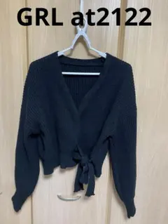 GRL カシュクールニット カーディガン [at2122] 黒色Mサイズ(美品)