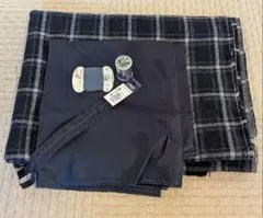 チェック柄と無地柄（裏地）の生地セット