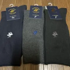 【新品未使用】POLO 刺繍ロゴ付きソックス3足セット 25-27★