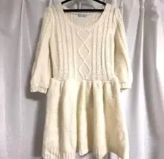 【美品】FREE'S MART 白　ニット ワンピース  ホワイト　ニットワンピ