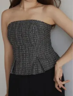 Her lip to Summer Tweed Peplum Top - メルカリ