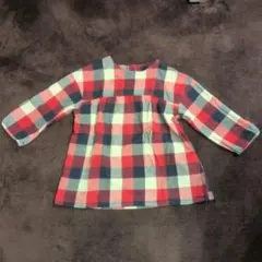 チェック柄長袖シャツ 90サイズ　無印良品