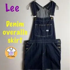 【Lee】デニム サロペット ジャンパースカート インディゴブルー　古着　M