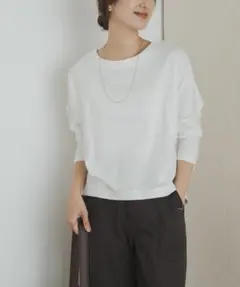 新品◆DOORS◆コットンバックタック長袖プルオーバー《OFF WHITE》