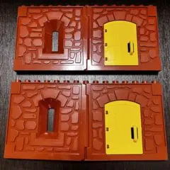 レゴ　デュプロ　アンパンマンブロックラボ　壁　窓　石造り風　４枚セット