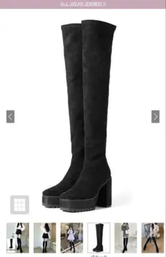 チャンキーヒールニーハイブーツ[gd1174]