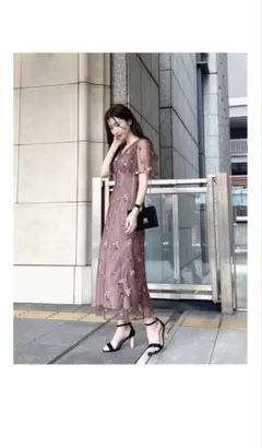 MERCURYDUOマーキュリーデュオ　シースルー　花柄　ワンピース