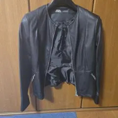 ZARA ブラック ライダースジャケット EUR S