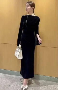 SNIDEL フロッキーベロアドレープドレス　ワンピース　未使用