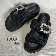 美品⭐︎ TOCCA トッカ ビジュー スポーツサンダル ブラック 厚底 Mのサムネイル