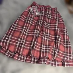 Axes Femme チェック柄 フレアスカート ボルドー系のサムネイル