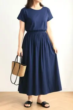 URBAN RESEARCH DOORS ネイビー 半袖ワンピース