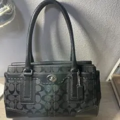 美品✨COACH トートバッグ ターンロック シグネチャー 肩掛け コーチ 黒
