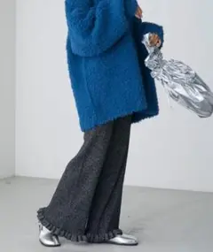 リブ ワイドパンツ