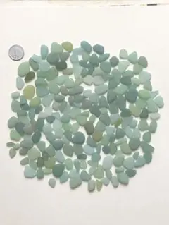 シーグラスNO867.グリーン系小粒（約10 〜19㎜）200g