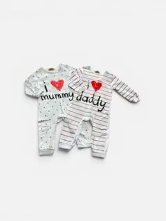 ロンパース2点セット i love mummy daddy