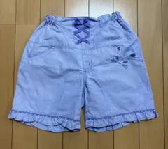 限定お値下げ　ANNA SUI mini 猫刺繍 ハーフパンツ140 パープル