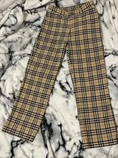 美品ESTACOT チェック柄 ワイドパンツ