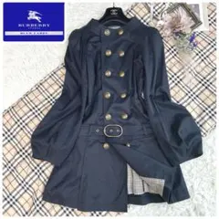 極美品✨希少✨バーバリーブルーレーベル　ナポレオンコート ノバチェック　金ボタン