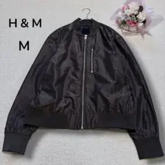 【エイチアンドエム】メンズ　MA-1 フライトジャケット軽量　ナイロン　カーキM