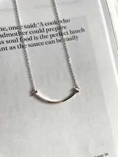 silver925 Tスマイル ネックレス シルバー