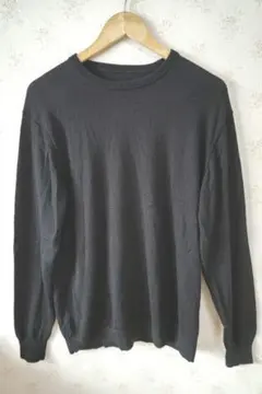☆無印良品 MUJI ウール100% 長袖 ニット セーター ブラック XL☆
