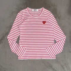 PLAY COMME des GARCONS ピンク ボーダー Tシャツ M