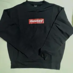 moussy ボックスロゴ スウェット ブラック 裏起毛